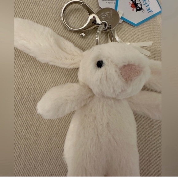 NWT Retired RARE mini bashful bunny keychain Authentic Cream - Picture 4 of 10
